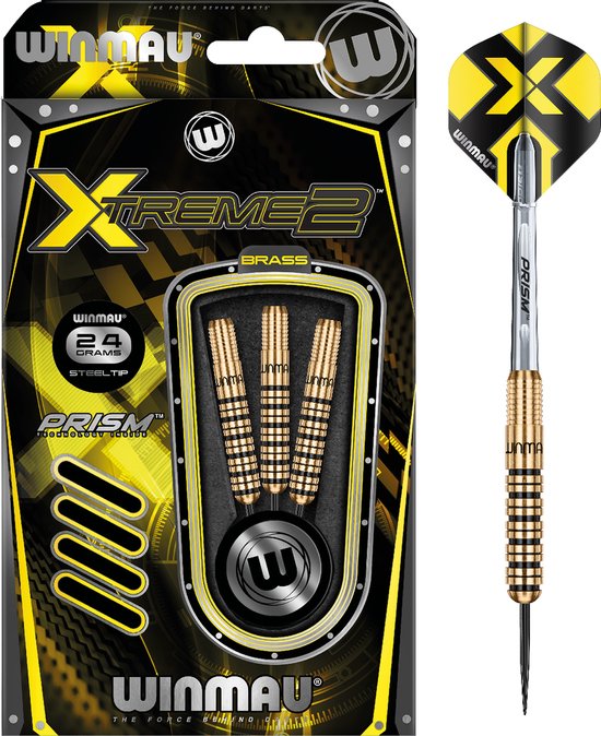 WINMAU - Xtreme 2 Brass: Steeltip Tungsten Dartpijlen Professioneel - 22g van Winmau