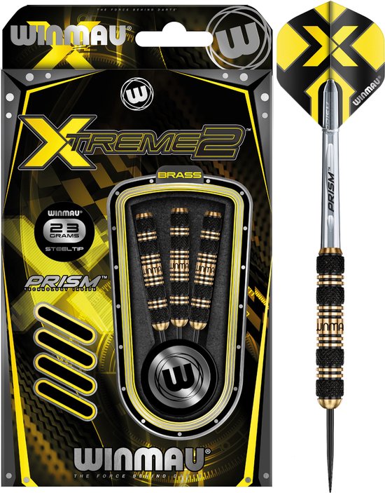 WINMAU - Xtreme 2 Brass: Steeltip Tungsten Dartpijlen Professioneel - 23g van Winmau