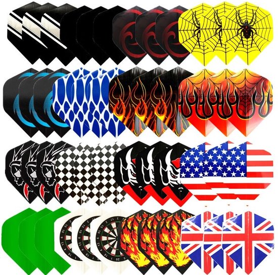 WiseGoods Luxe Set Dartpijl Vleugels - Dartpijlen Tool - Dart Flights - Tools Darts - Darten - Accessoires Dartspijlen - 48Stuks van Merkloos