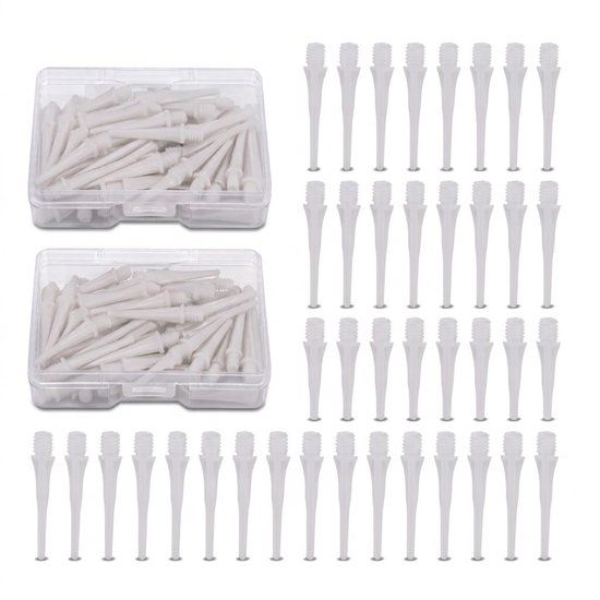 Witte dart tips soft tip set 180 stuks darts accessoires kunststof dart punten vervangbare soft tips voor elektronische dartborden inclusief opbergdoosjes