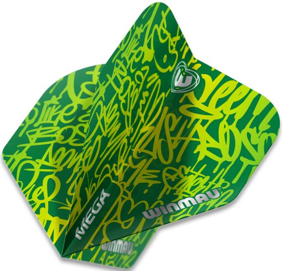 WNMAU - Mega Standard Groen Dartvluchten - 1 set per pakket van elke flight (3 Dartvluchten in totaal) van Winmau