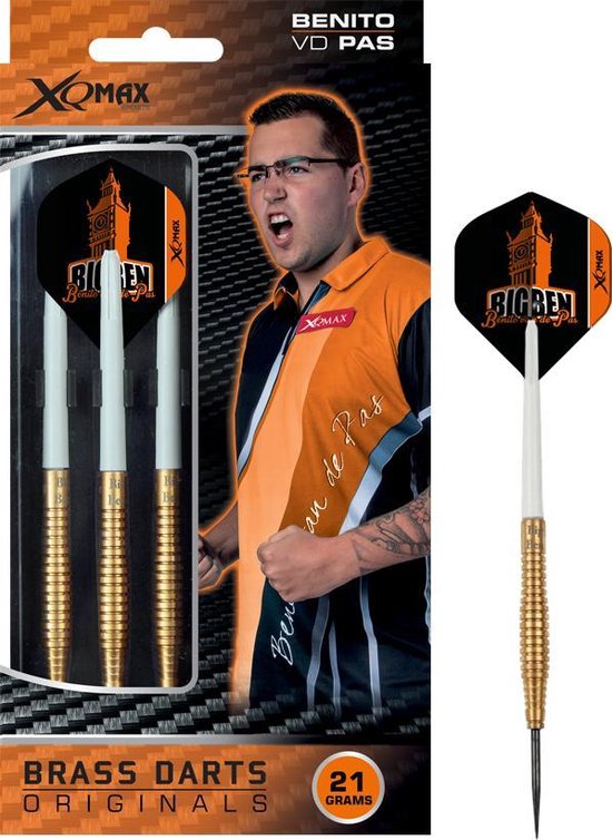 XQ-Max Benito van de Pas dartpijlen Brass 21 GR van XQ Max