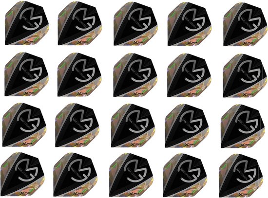 XQ Max Michael van Gerwen Flights polymeer Standaard A - 100 micron - zilver 20 stuks van XQ Max