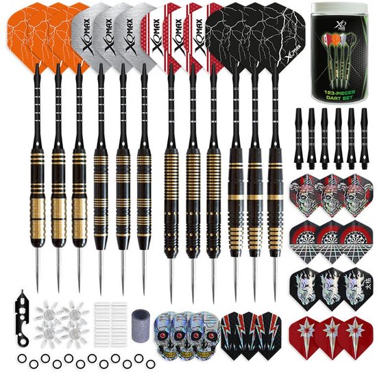 XQ MAX super complete 123 delige dartset - 12 pijlen/flights/shafts etc van Merkloos