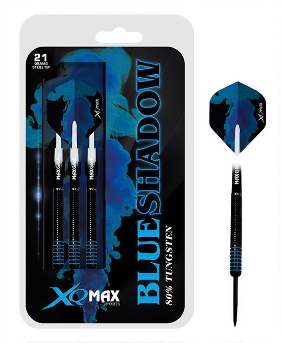 XQMax - Blue Shadow - darts - 21 gram - dartpijlen - 80% tungsten - steeltip - Blueshadow van XQMax