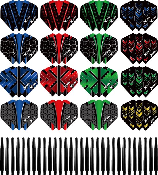 XQMax Dart Flights en Dart Shafts - Multipack - 26 Sets - 78 Stuks - Extra Stevig - Darts Flights - Darts Shafts - Cadeau van XQMax