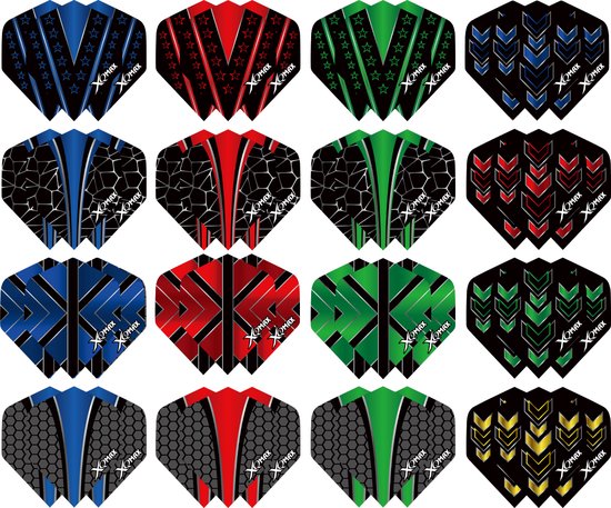 XQMax Dart Flights - Multipack - 16 Sets - 48 Stuks - Extra Stevig - Darts Flights - Cadeau van XQMax