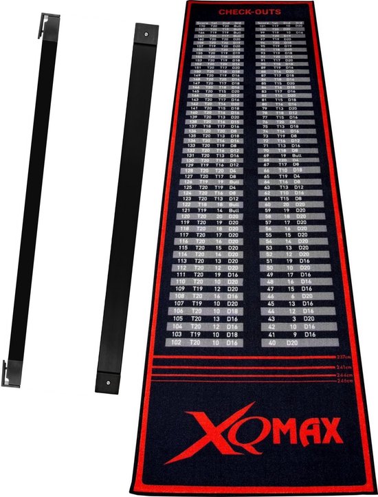 XQMax-Dartmat-Checkout-INCL OCHE-Rood/Zwart-285x60CM van XQMax