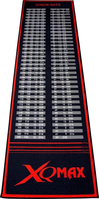 XQMAX - Dartmat - Checkout Rood - 285 x 60 cm van XQMax