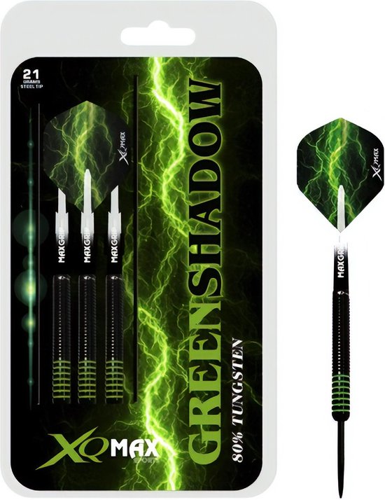 XQMax - Green Shadow - darts - 23 gram - dartpijlen - 80% tungsten - steeltip - Greenshadow van XQMax