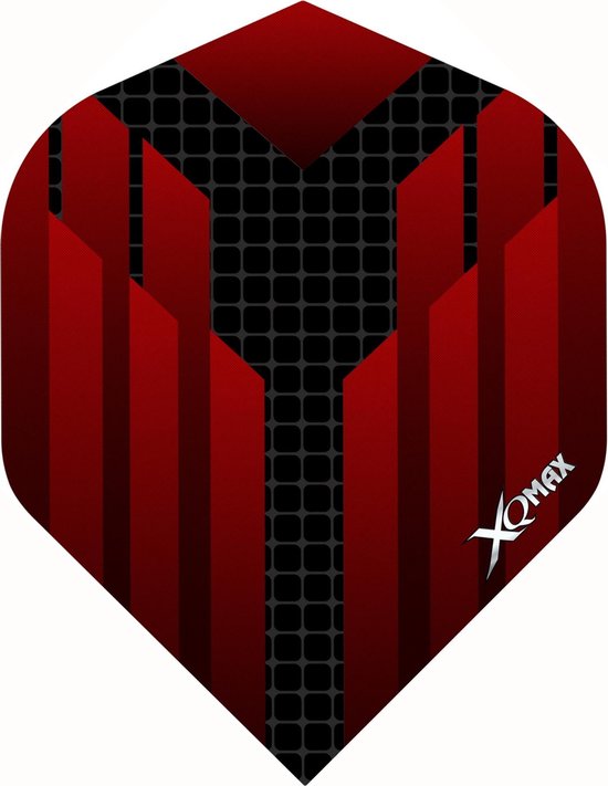 XQMax Halcyon No2 dart flights - zwart/rood - 3stuks van XQMax