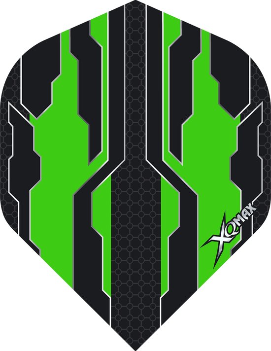 XQMax Terminator No2 dart flights - zwart/groen - 3stuks van XQMax