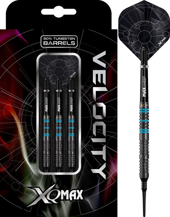 XQMax Velocity M4 Aqua 90% Soft Tip - Dartpijlen 19 Gram van Merkloos
