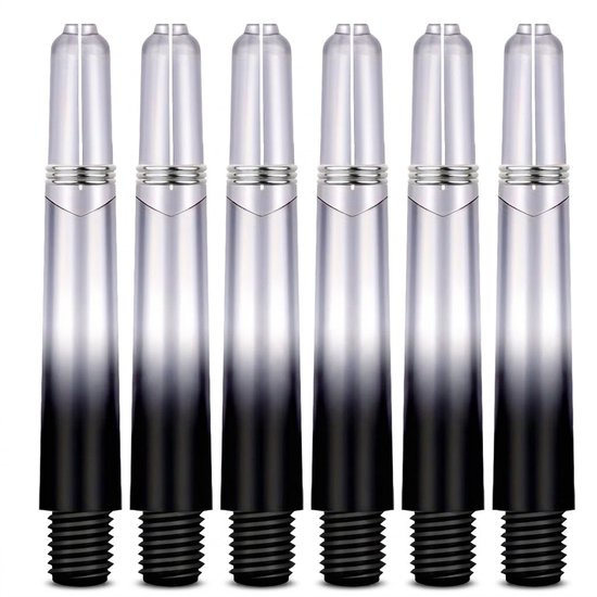 Zwart transparant gradiënt dart shafts 6 stuks kunststof dart shafts unisex 35 mm 2BA schroefdraad met lichtgewicht ontwerp en zilverkleurige ring voor darts accessoires