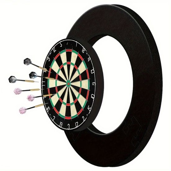 Zwarte dartbord surroundring – dartbord bescherming ring voor muur en wand – schuim dartbord beschermring voor standaard dartborden – dartbord accessoire voor heren en dames – dartbord surround van Merkloos