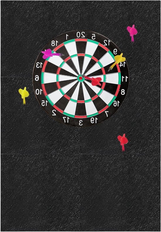 Zwarte Zelfklevende Dartbord Rand: Set van 6 Felt Bescherming voor Muur, 600 x 900 x 12 mm, Ideaal voor Dartspellen en Muurbeveiliging
